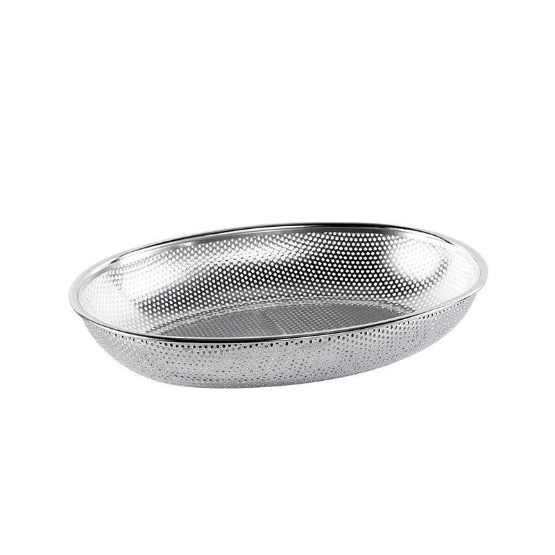 Stainless Steel Dense Hole Drain Basket Rice Sieve Fruit Vegetable Storage Basket Kitchen Mesh Sifter Strainer Cleaning Tools