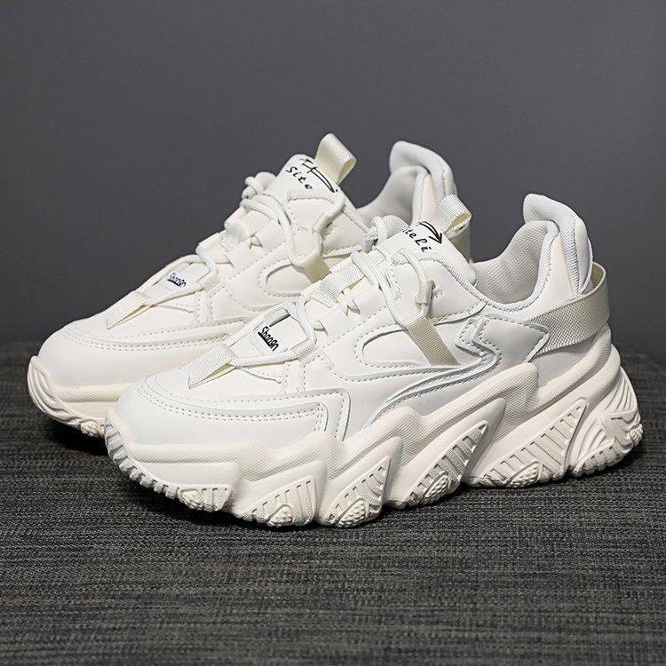 Женские кроссовки «папины кроссовки» 2025 весна новые популярные обувь женская модные однотонные повседневные спортивные ins трендовые белые кроссовки