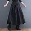 Plus Size Women Midi Skirt Loose A-line High Waist Elastic Solid Color Puffy Dresses Autumn Winter Fashionable Simple Clothing
