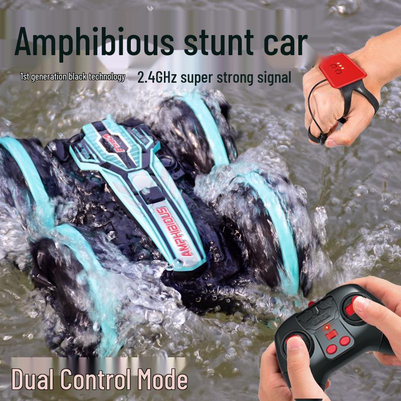 2.4G Remote Control Amphibious Car - Four-Wheel Drive, Double-Sided Stunt, Tumbling Toy