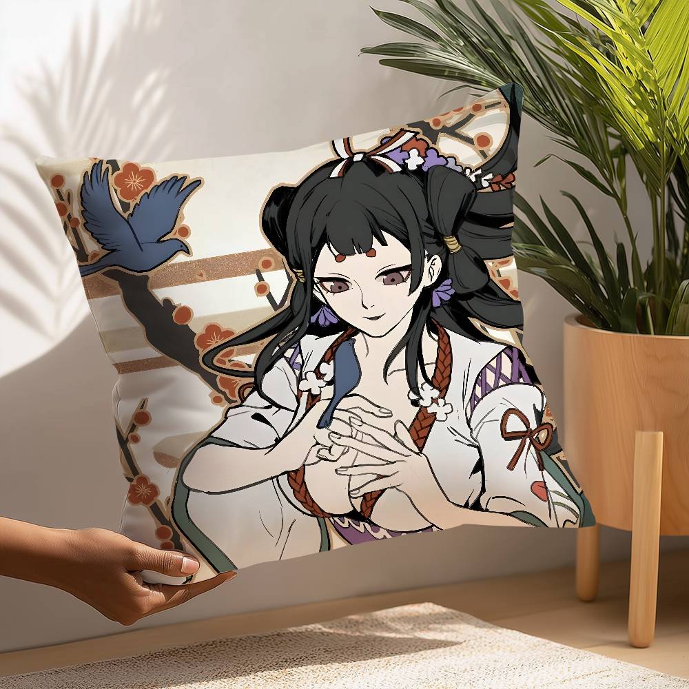 Горячая игра Onmyoji Наволочка Плюшевая ткань Мягкая наволочка Двусторонняя печать Наволочка для подушки Бытовые подарки