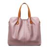 Ladies' Genuine Leather Mother-and-Child Tote Bag - Large Capacity, Contrast Color, Crossbody Handbag