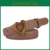 Ремень Кожаный Пояс С Пряжкой Сердце Из Сплава Для Женщин Тренд Повседневная Носка Подарок