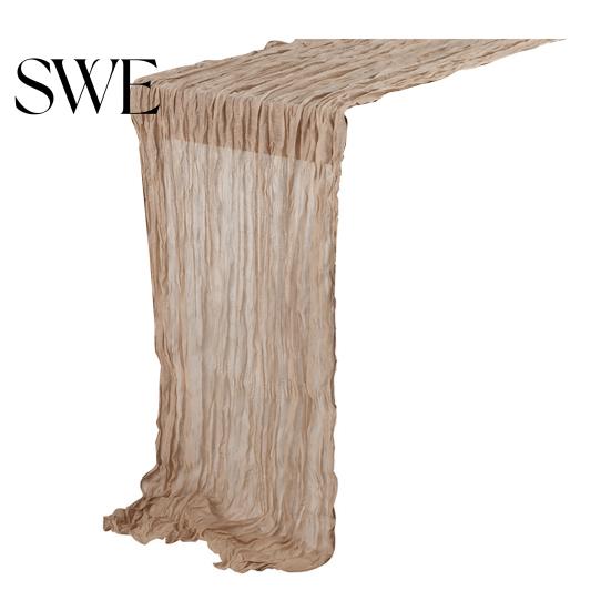 Rustic Table Runner Tablecloth Soft Washable Non-Fading Hand-dyed Wedding Party Decoration