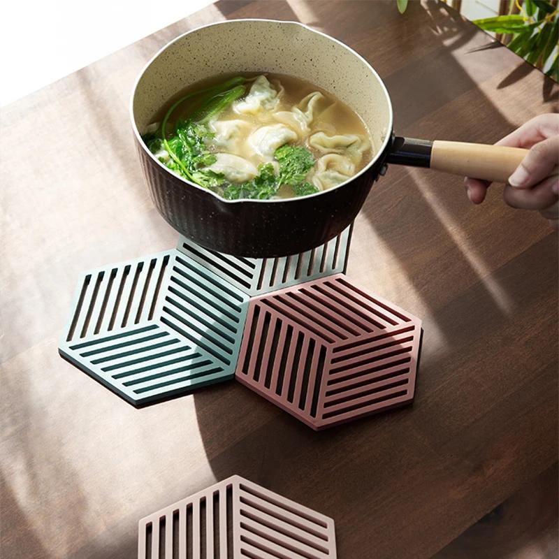 4 шт. силиконовый коврик для изоляции посуды подставка под стакан шестигранные коврики подкладка теплоизоляционная подставка под миску домашний декор настольный