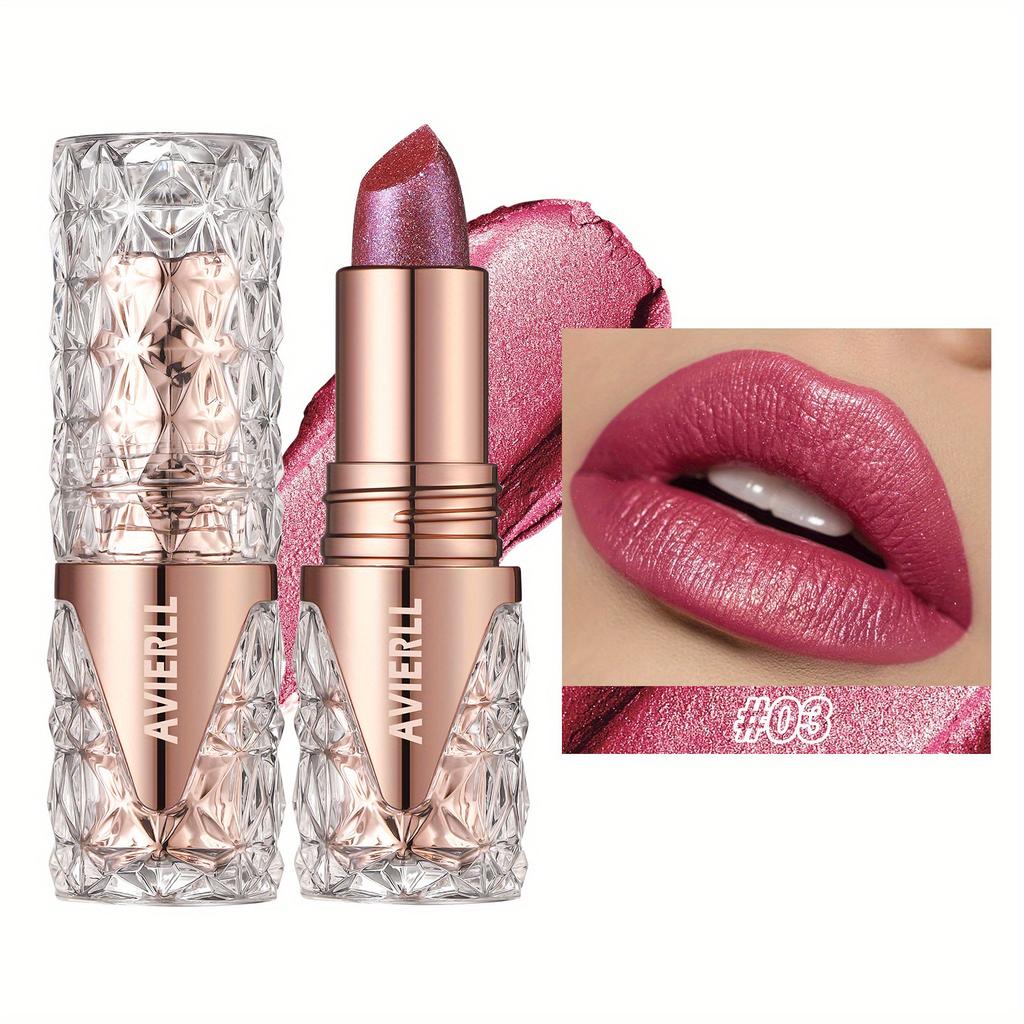 Shimmering Lipstick Long-Lasting Waterproof Lipstick Smooth Texture Full Coverage Glitter Lipstick Available In Black Golden Red Pink Lip Makeup