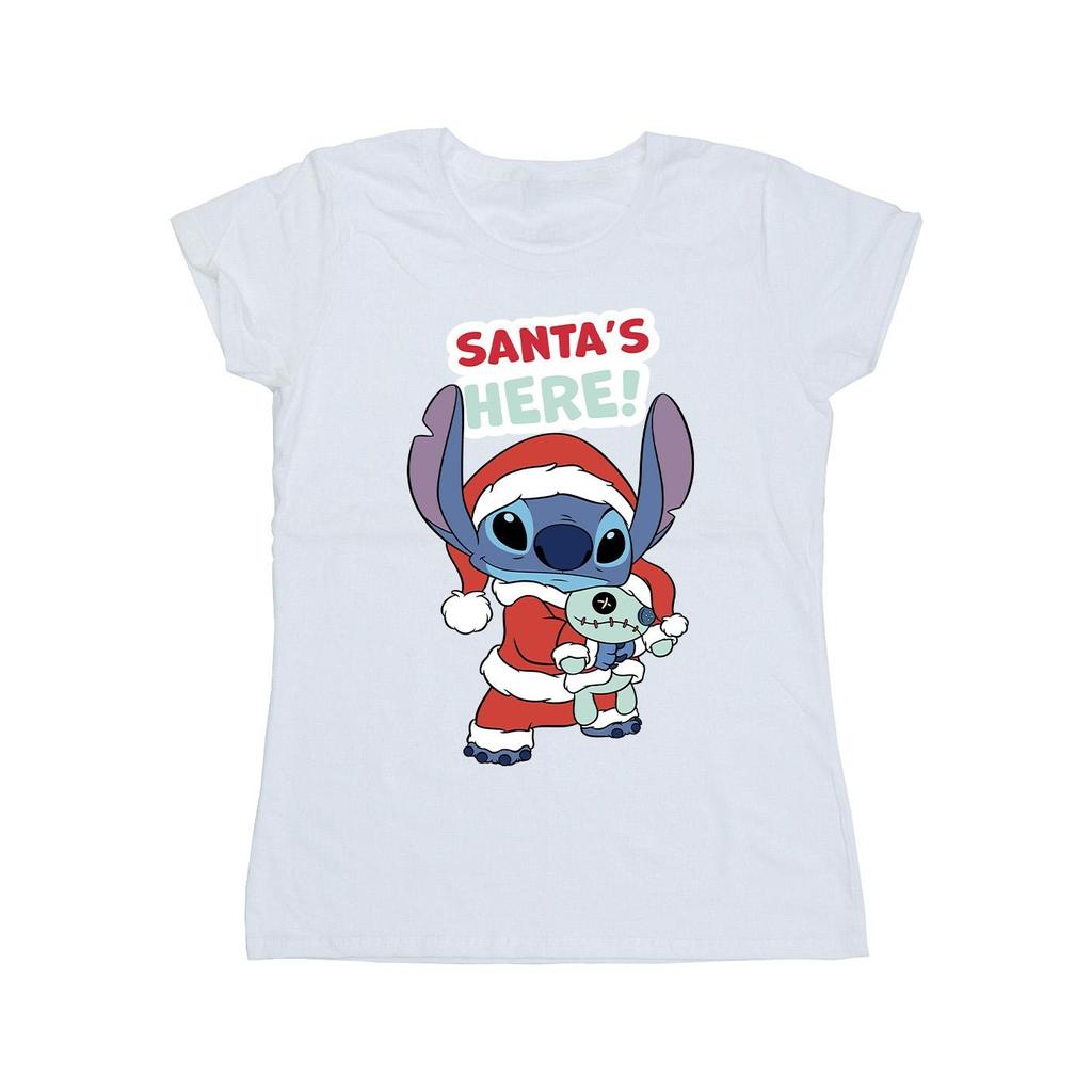 Disney Womens/Ladies Lilo & Stitch Santa´s Here Cotton T-Shirt