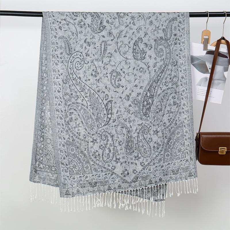 New Winter Women Cotton Jacquard Scarf Big Shawl Fashion Elegant Lady Long Printing Decorate Scarves Sun Protection Bandana