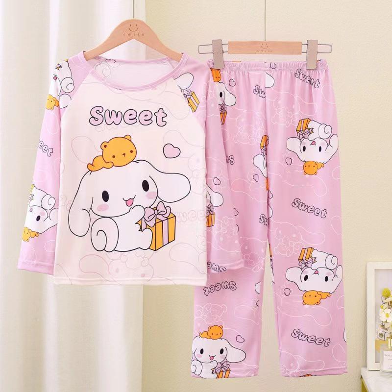 Southeast Asia Kids' Demon Slayer Pajamas: Long Sleeve & Pants Set for Girls