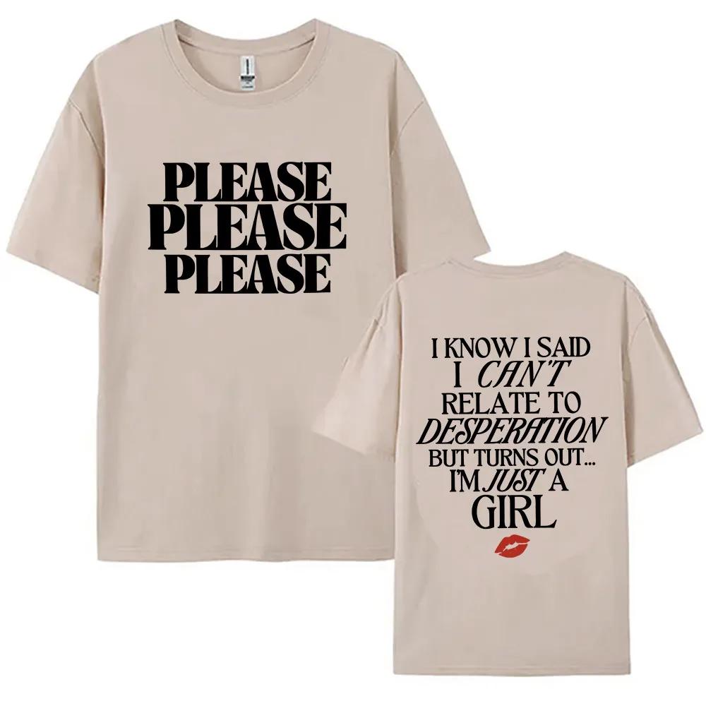 Sabrina Carpenter Please Please Please Tees 2024 New Song Graphic Print Teeshirt WomenUnisex Cotton Summer Tshirts Casual Clothes