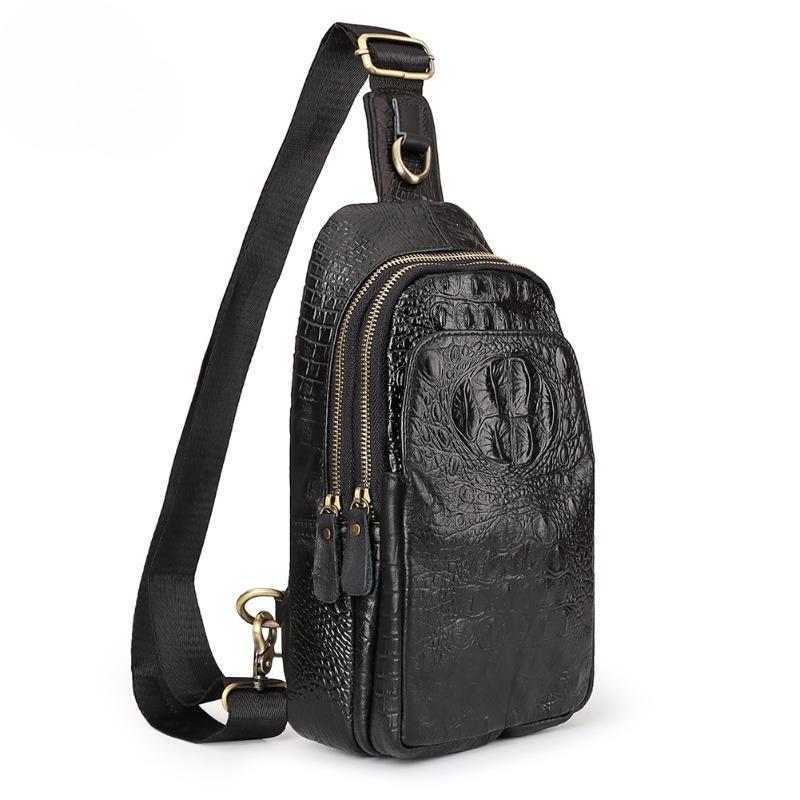 Мужская сумка через плечо с верхним слоем из коровьей кожи, сумка-рюкзак через плечо, мужская кожаная сумка на грудь, поясная сумка