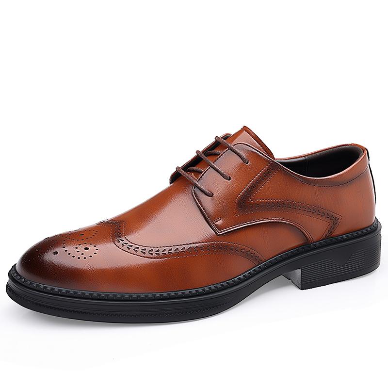 Мода Новые Мягкие Удобные Барокко Бренд Резные Оксфорды Нескользящая Плоская Подошва Заостренный Носок Мужские Офисные Деловые Качественные Оксфорды