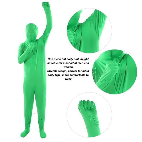 Зеленый костюм для фотосъемки всего тела Chromakey, унисекс для взрослых, зеленый костюм, эластичный фотокостюм