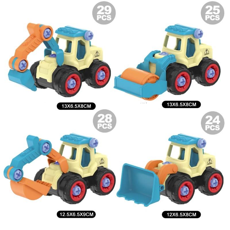 Nut Disassembly Loading Unloading Engineering Truck Excavator Bulldozer Screw Creative Tool Car Kids Puzzle Toys 4pcs/set