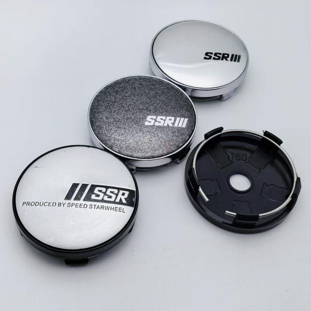 4pcs SSR Logo Emblem Badge Car Wheel Center Caps O.D 60MM I.D 56MM Wheels Hub Cap Rim Hubcaps Dust Cover Replace Car Accessories