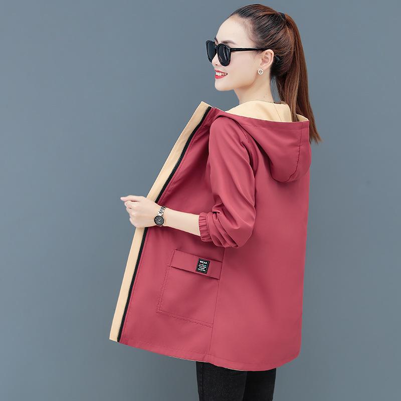 Women‘s Windbreaker Jacket Ladies Hooded Coat