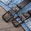Men'S Leather Pin Buckle Belt Cowhide Belt Antique Casual Pants Belt