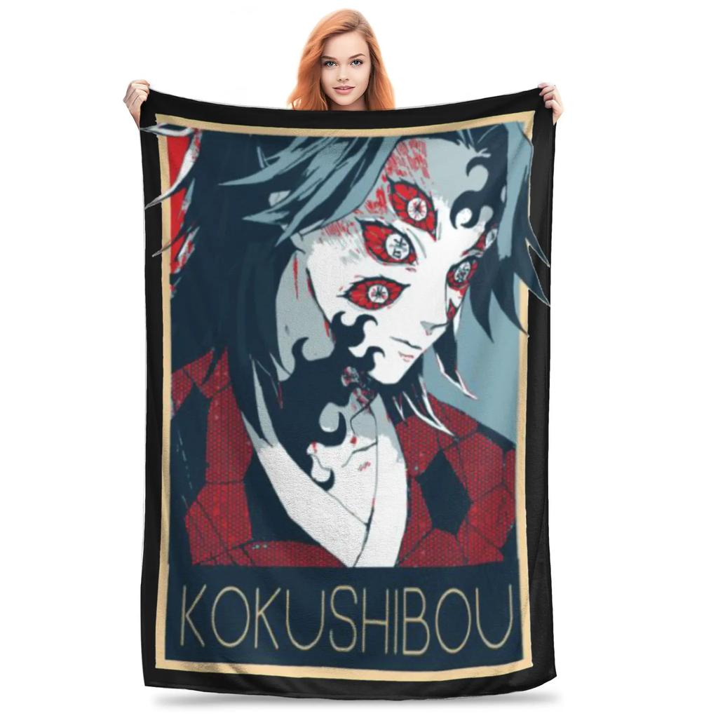 Nezuko Demon Slayer Blankets Fleece All Season  Portable Lightweight Thin Throw Blanket for Bedding Couch Bedspread
