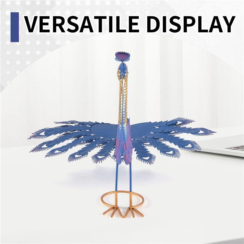 ABBY-Beautiful Peacock Statue Realistic Metal Peacock Lawn Decoration Outdoor Sculpture Easy DIY Assembly