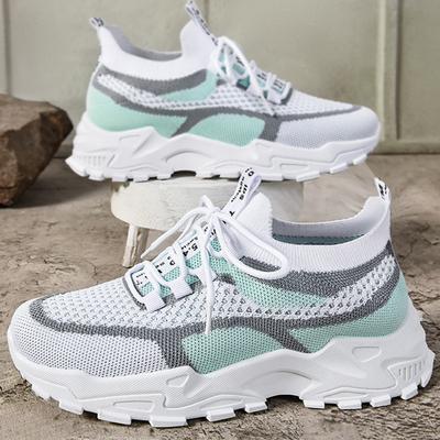 Обувь женская обувь универсальная большого размера повседневная обувь обувь летящая тканая дышащая одинарная обувь толстая подошва обувь на платформе обувь для папы