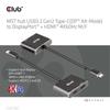 Club 3D MST-концентратор USB 3.2 Gen 2 Type-C (Альтернативный режим DP) Разветвитель-хаб на 2 дисплея DisplayPort + HDMI 4K60Hz, штекер/розетка (CSV-1552)