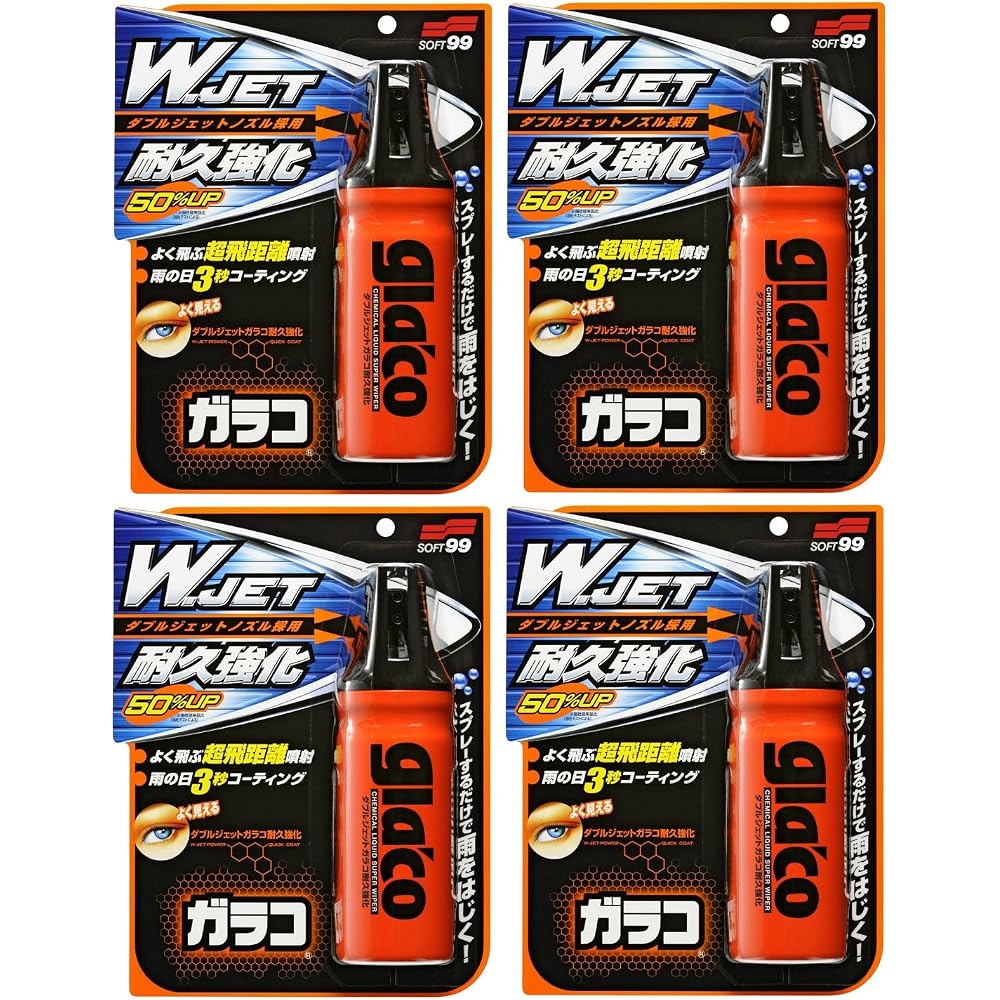 Soft99 Window Care Double Jet Garako Durable Strength 180ml Pack of 4
