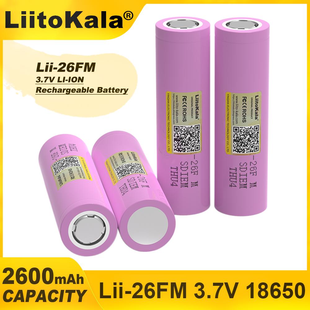 LiitoKala 3.7V 18650 2600mAh ICR18650-26FM литиевая батарея перезаряжаемая батарея для электроинструмента