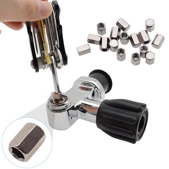 Адаптер шестигранник от 3/16 до 5/16 Адаптер для шланга высокого давления сердечника клапана для дайвинга Магнитный конвертер из нержавеющей стали для инструмента для ремонта дайвинга