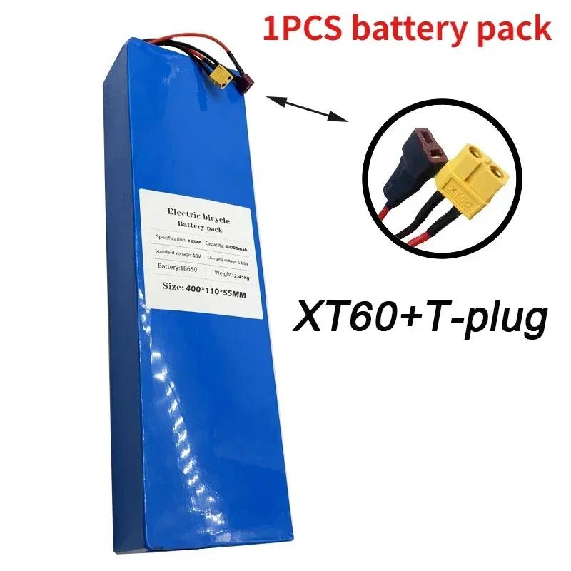 100% оригинальный литий-ионный аккумулятор 13S4P 48 В, подходит для велосипедов и скутеров емкостью 60000 мАч, напряжением 54,6 В