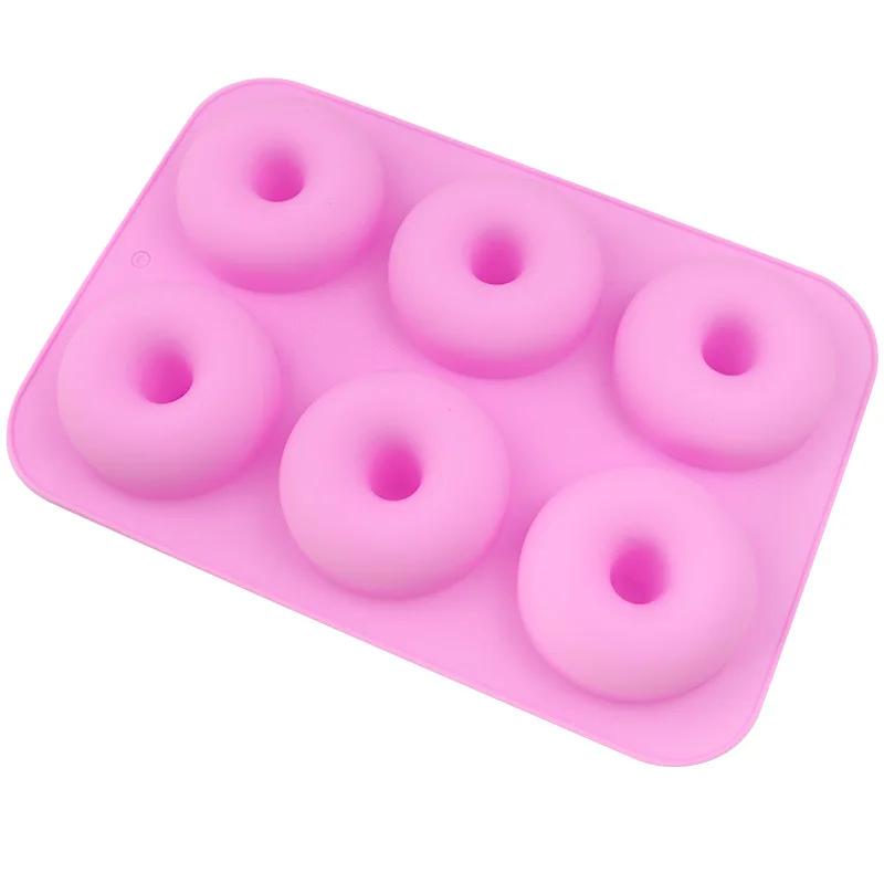 6-гнездная силиконовая форма для пончиков, противень для выпечки пончиков, форма для пончиков