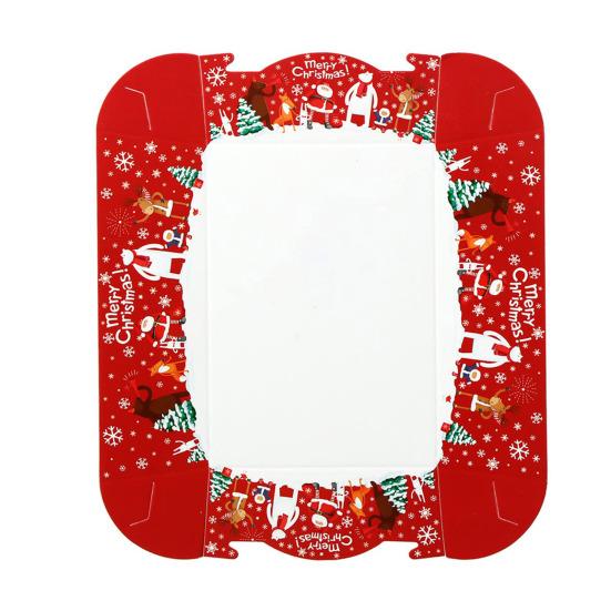 Рождественские подносы для закусок Одноразовые бумажные лодочки для еды для праздничных блюд Дизайны Санты Санты Елки Поднос для сервировки Защищенные от протекания держатели для еды для праздника