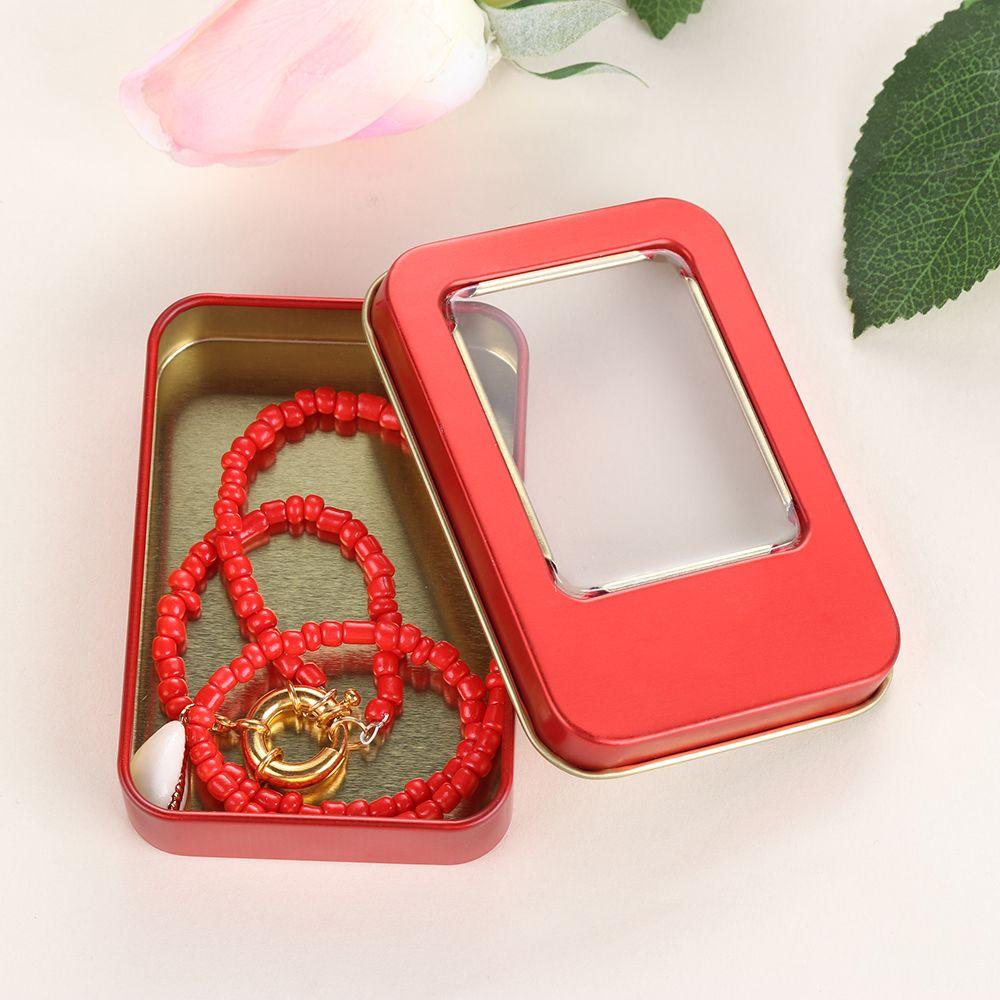 Rectangular Candy Coin Key Storage Boxes Jewelry Dampproof Containers Metal Tin Can Box