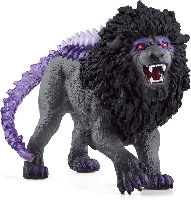 Figurine Lion des Ténebres - Figurine Hautement Détaillée et Réaliste a la Queue Transparente - Jouet pour Garçons et Filles -