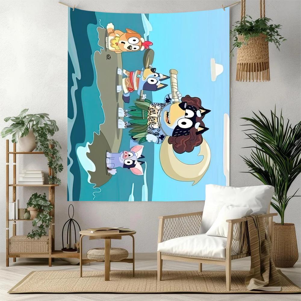 Bluey1 Wall Decor Tapestry Art For Pet Memorial Birthdaywedding Party Backdrop Family Gift