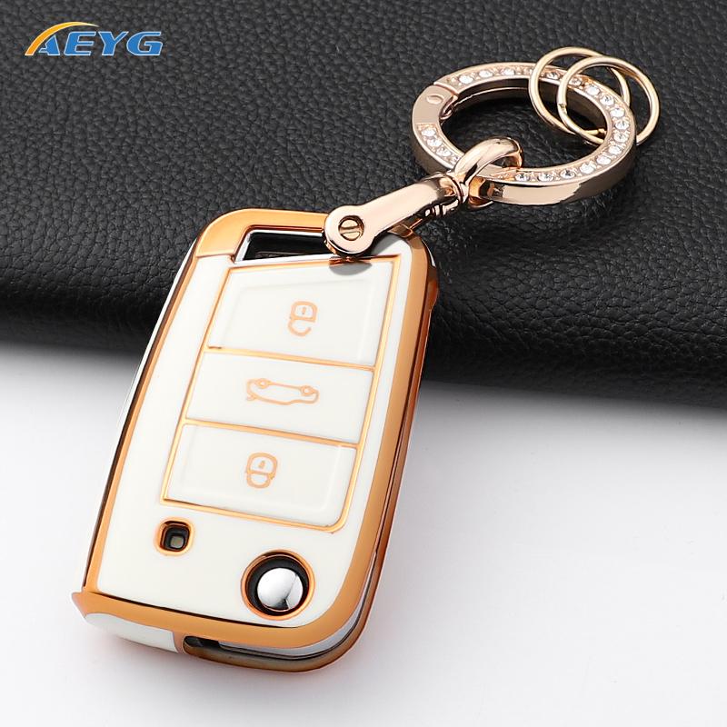 rldf3 For VW Volkswagen Golf 7 MK7 Tiguan MK2 For SEAT Ateca Leon FR 2 Ibiza For Skoda Octavia Car Key Case Cover Interior Accessories