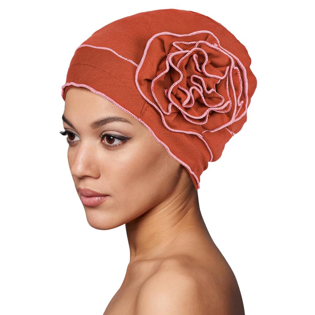 Turban Womens Floral Stretch Care Hat For Summer And Winter Fashion Accessories