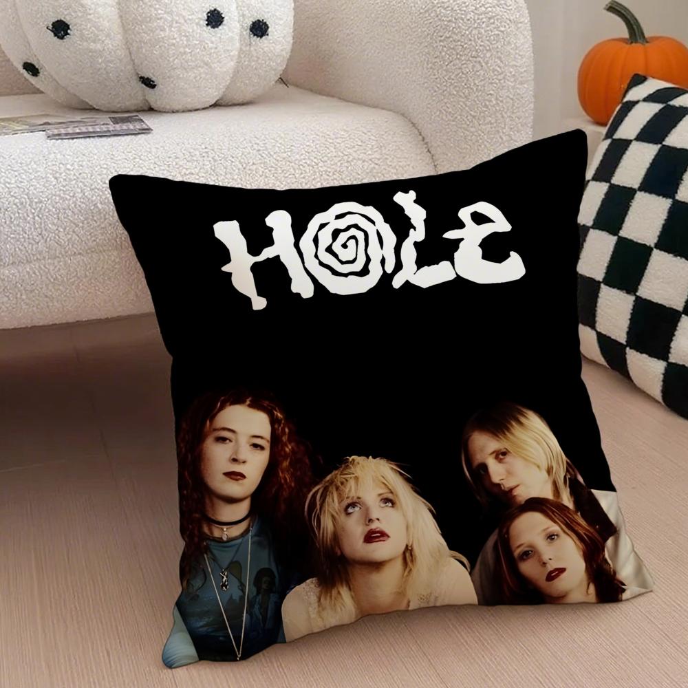 Band Rock Band HHole Cushion Cover Throw Pillow Cover Hidden Button Durable Polyester Chair Cushion