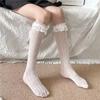 1 Pair Lace Mid Tube Socks Women's Lolita Retro Women's Love Jacquard Princess Sock White Breathable Anti Hook Silk Girls' Socks