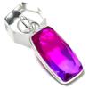 Natural Bi-Color Tourmaline Gemstone 925 Sterling Silver Pendant 1.85" D2M44