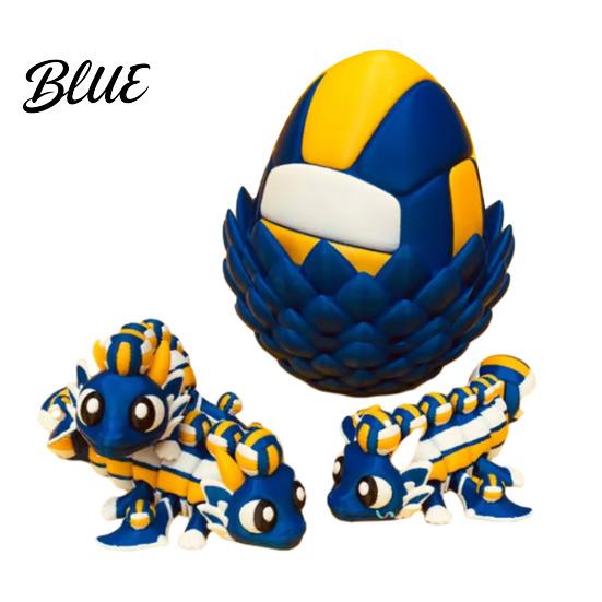 Ball Dragon Collectible 3D Printed Egg Ornament Toy with Figurine Inside Sports Inspired Fidget Toy Stress Relief Statue for Kids Adults Home Office