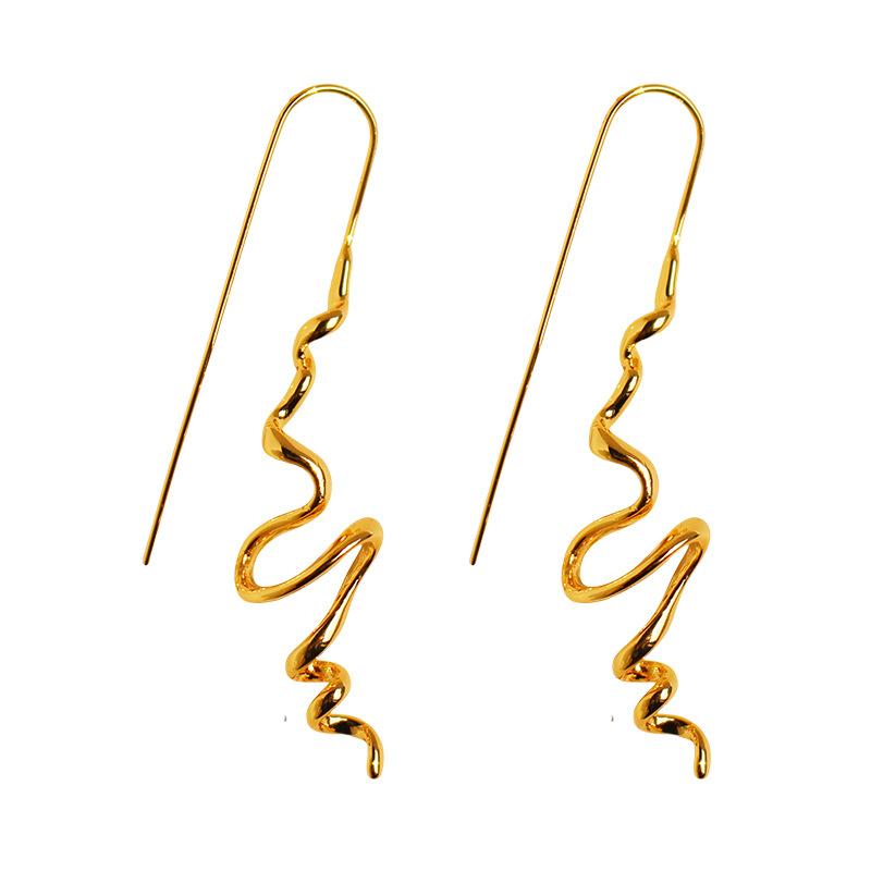 1pair Abstract Three-dimensional Design Earrings Cool and Handsome Temperament Fashion Women Exquisite Retro Ear Hanging Jewelry Acces