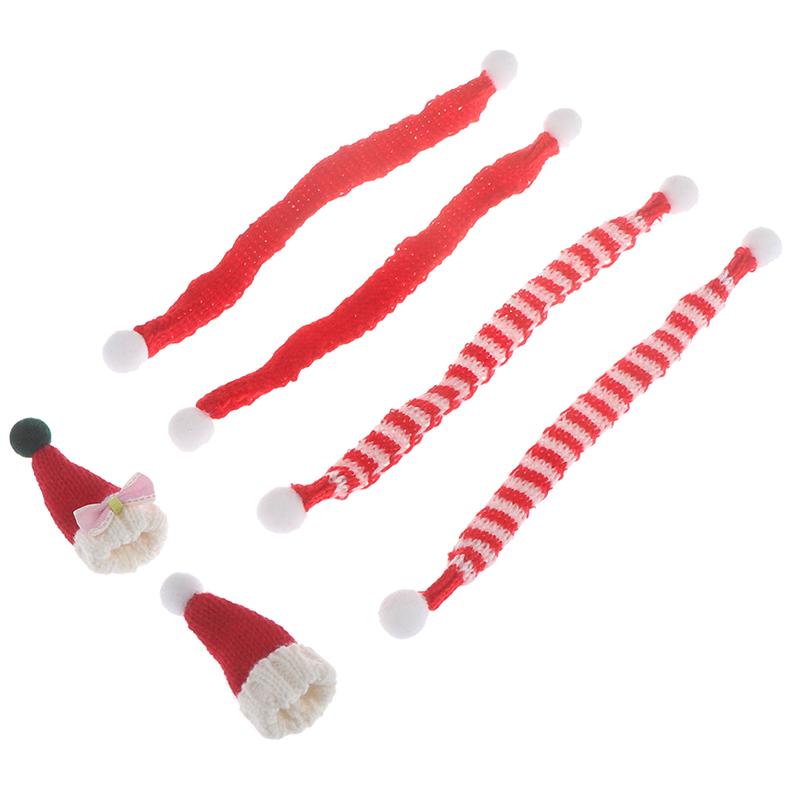 1:6 1:12 Dollhouse Miniature Christmas Hat Scarf Dollhouse Accessories Xmas Gift