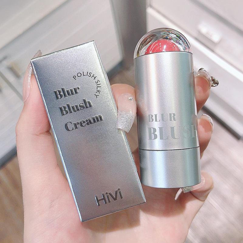 Серебряный тюбик для румян-стиков, увлажняющий туман для губ и щек, румяна двойного назначения, кремовый цвет, показывающий натуральные матовые твердые румяна, крем-румяна, губная помада Rouge, 7 г