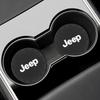 AIN4   2Pcs Silicone Car Cup Mats Anti Noise Coaster Auto Accessories For Jeep Grand Cherokee Wrangler JK Gladiator Compass Renegade