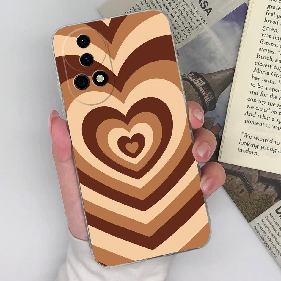 Чехол для Huawei Nova 12 Pro 5G Ultra Y72 12i Pura 70 Pro, прозрачный чехол Pretty Love Heart Bear, силиконовый, мягкий, ТПУ, защитная пленка для экрана, корпус для Huawei Capa