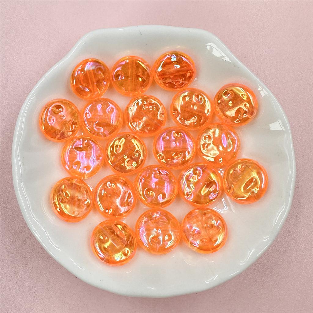 Hanmade 20pcs Acrylic Mobile Phone Chain Round DIY Handmade Materials Solid Color 12mm Loose Button Beads Multi-cut DIY Bracelet