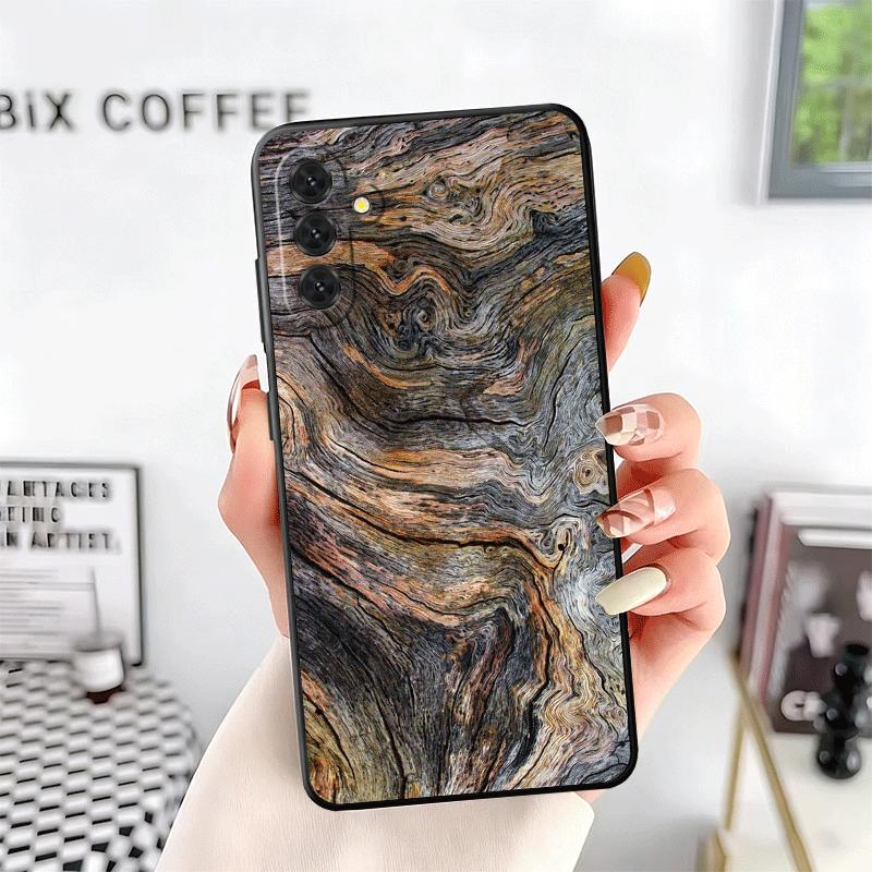 Мягкий чехол для телефона с узором под дерево в винтажном стиле для Samsung A17 A37 A57 A16 A26 A36 A56 A15 A25 A35 A55 A14 A24 A34 A54 A13 A23 A33 A
