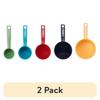 Plastic Multicolor Nesting Measuring Cup Set 5-Piece with Bonus Coffee Scoop Dishwasher Safe Easy Read Measurements