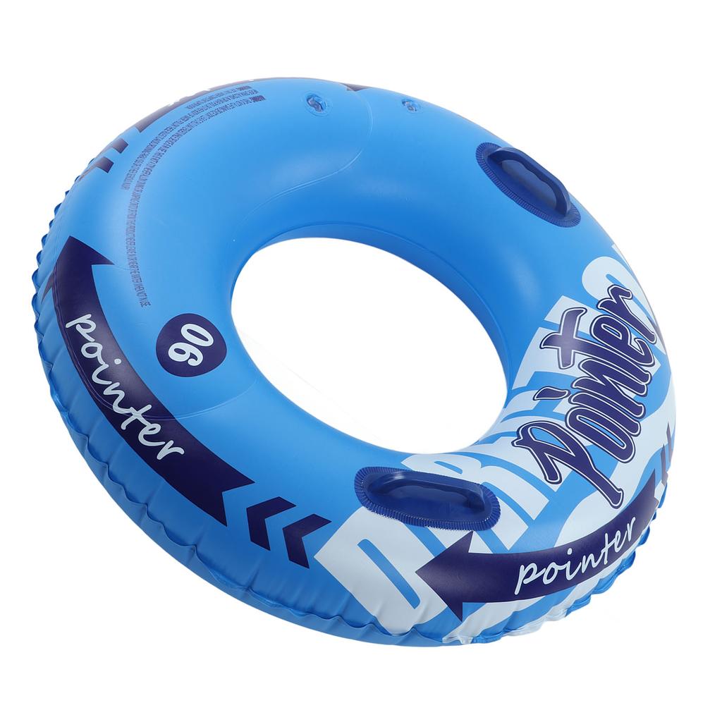 Inflatable Swimming Ring Thickened PVC Leakage Proof Double Valve Swim Tube with Handle for Pools Bathtubs Beaches Blue