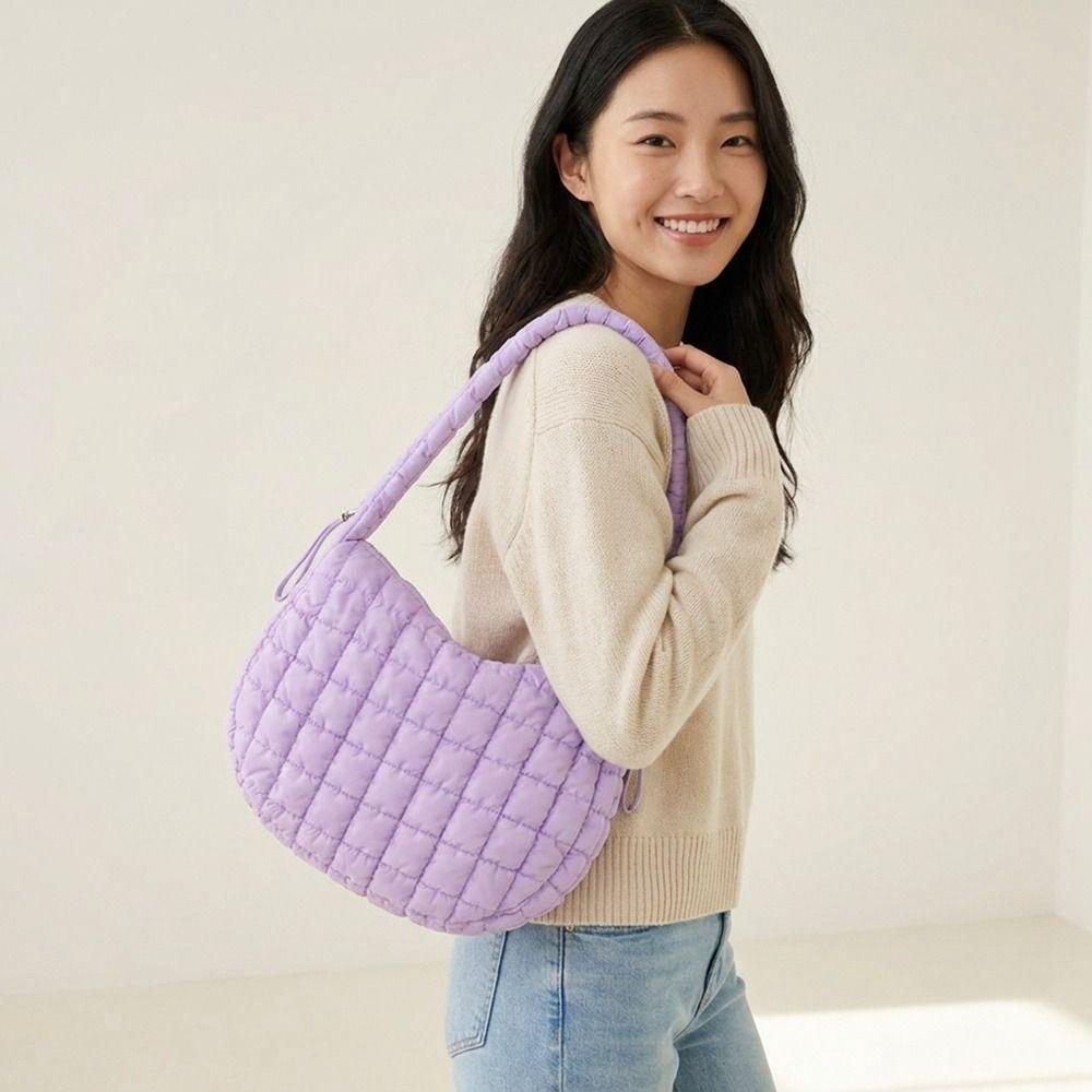 Cloud Nylon Puffer Shoulder Bag Solid Color Cloud Crossbody Bag Women's Fashion